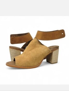 Toms Seville Brown Open Toe Sling Back Heels